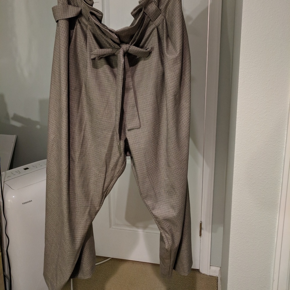 Plus size paper bag trousers